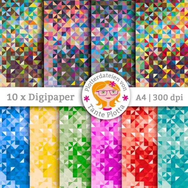 Digipaper "Triangle" 10 Varianten
