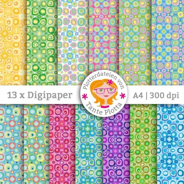 Digipaper "Dots" 13 Varianten