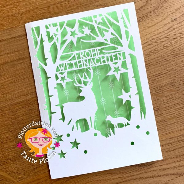 Plotterdatei Weihnachtskarte "Wald"