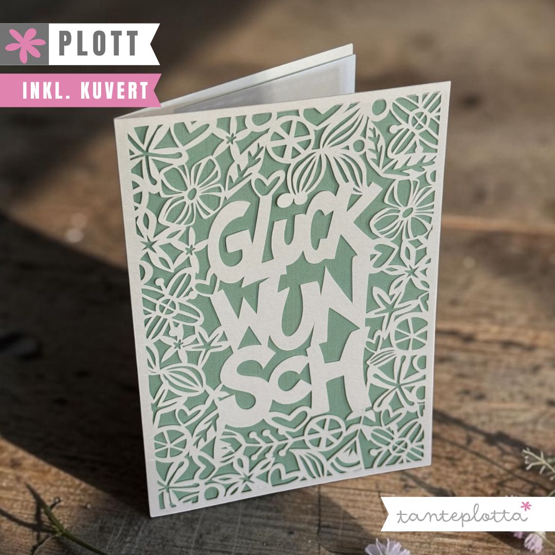 glueckwunsch Plotterdatei „Karte Blumenmuster – Glückwunsch" – Bild 1